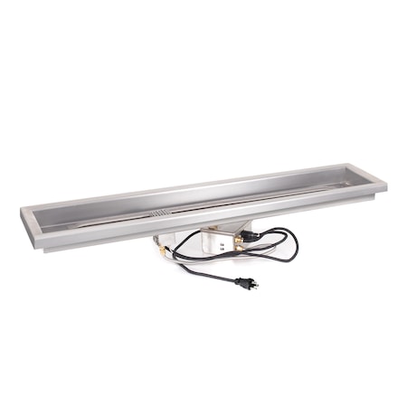 60x8 Rectangular Rasied Lip Drop-in Pan,48 Stain. Stl Linear Burner,Low Volt. Electronic Ignition